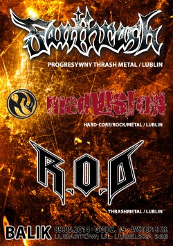 KONCERT 09 MAJA! FANTHRASH, MADVISION, R.O.D