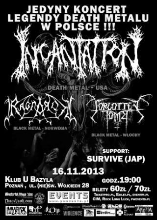 INCANTATION w Poznaniu: FORGOTTEN TOMB dołącza do składu!