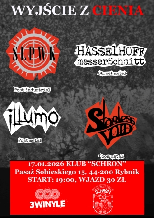 „Wyjście z cienia” – industrialno-metalowy koncert w Klubie Schron w Rybniku